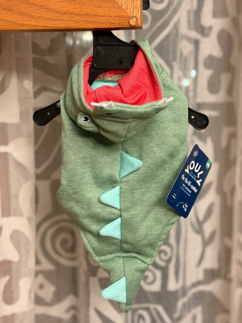 YOULY Green Alligator/ Crocodile Dog Costume with Coral Lining